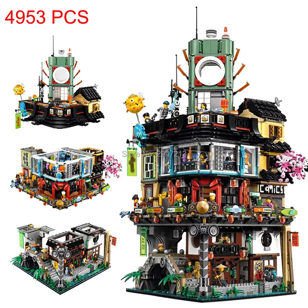 

compatible LegoINGlys NinjagoINGlys Big movie city Headquarters Building Block mini Lloyd Jay Zane Robot figures brick toys gift