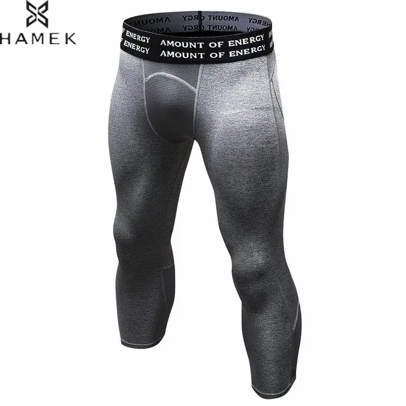 Mens New 3/4 Leggings Compression Sports Tights Sweatpants For Men
