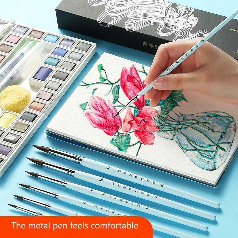 

Bgln animal hair watercolor pen pen set color brush set beginner student gouache brush round head pointed art supplies