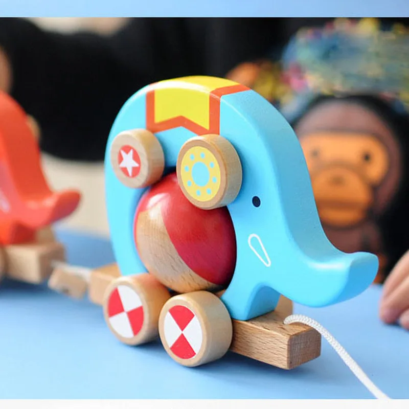 

New 2 Pieces Elephant Haulers Fun Roller Design Toddler Children's Educational Toys Children's Cognitive Clockwork Toy