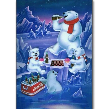 

Full square / round diamond 5D DIY diamond painting cross stitch "Coke Bear" 3D diamond embroidery mosaic Christmas decoration
