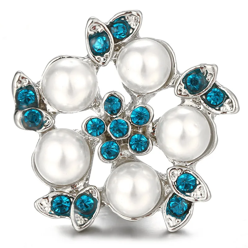 18 мм оснастка кнопка кристалл и жемчуг дизайн для женщин подходящие оснастки