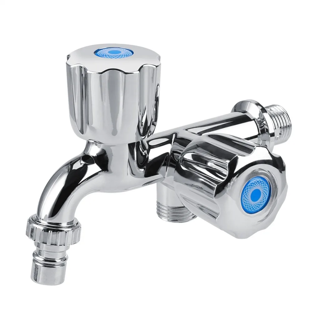 

Washing Machine Faucet Sink Basin Water Tap with Double Spout & Handle G1/2