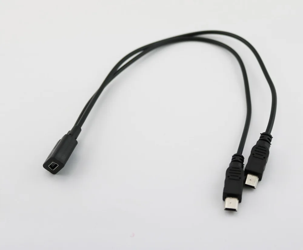 

Переходник-разветвитель Mini USB 2,0, 1 гнездо на 2 штекера Mini USB, 10 шт.