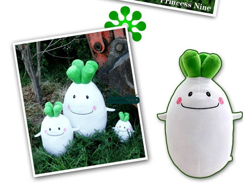 Dorimytrader New Lovely 70cm Big Plush Cartoon Radish Plush Pillow Doll 28''  Giant Soft White Radish Stuffed Toy DY61493 (12)