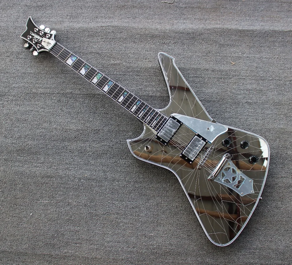 

SHENGQUE Custom paul stanley guitar New Arrival Mirror cracks Electric Guitars top quality Alien Guitarra musical instruments