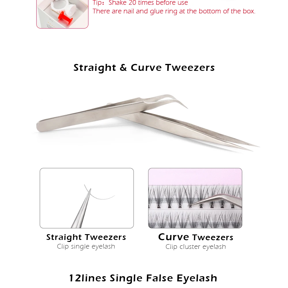 Набор для профессионального обучения накладных ресниц, набор для прививки ресниц, тренировочные накладки для глаз, пинцет, набор кистей с кольцом и сумкой
