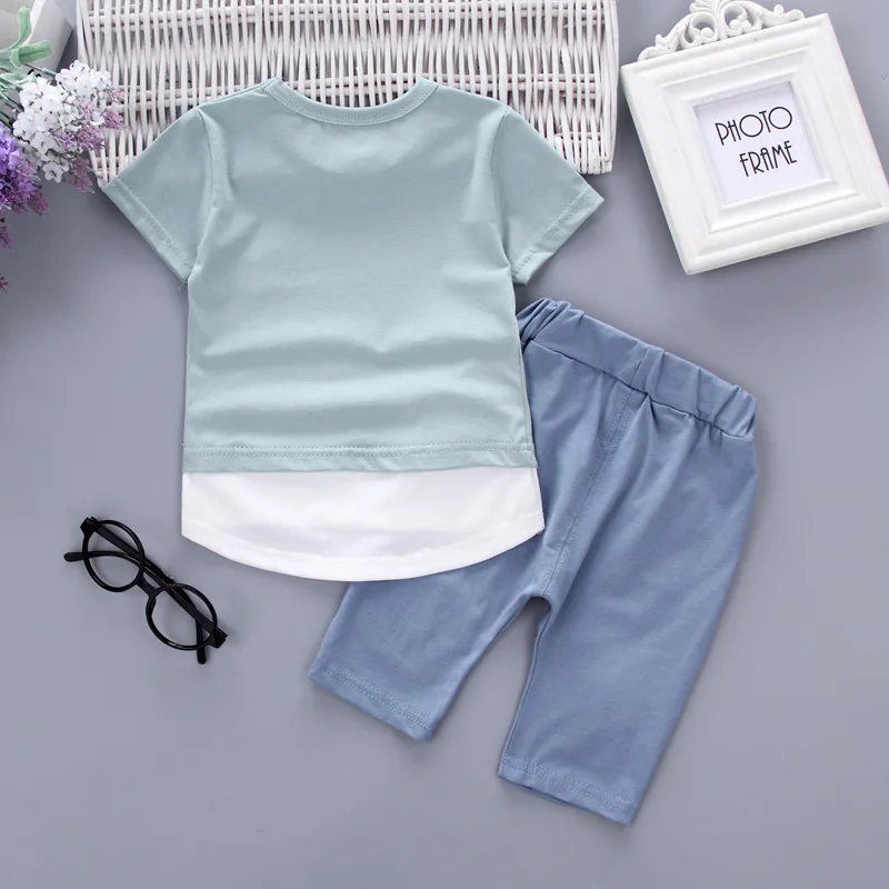 Anlencool/комплект одежды из 2 предметов для маленьких мальчиков, Детская рубашка для маленьких мальчиков, топы+ штаны, повседневная одежда, осенняя одежда для детей 1-4 лет