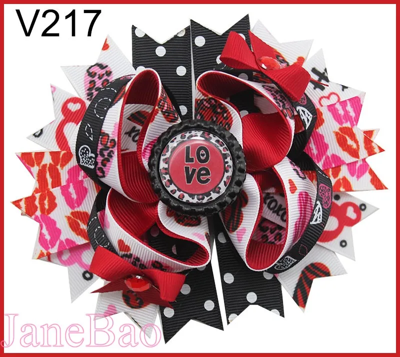 80 шт. День святого Валентина брызгает банты на голову Популярные бантики праздничные заколки для волос день Святого Валентина подарок-B