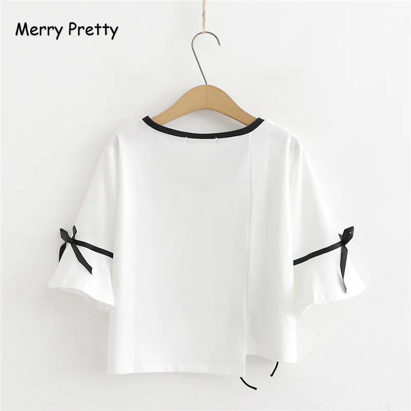 Merry Pretty/летний женский комплект 2 шт. на шнуровке Белый укороченный топ и черная