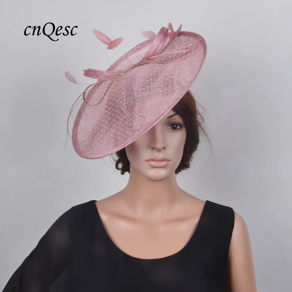 NEW Mauve pink Big Saucer base fascinator sinamay hat hatinator bridal