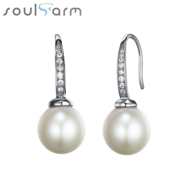 

Luxury natural freshwater pearl earrings fine jewelry real 925 sterling sliver earrings for women Wedding pearl earrings
