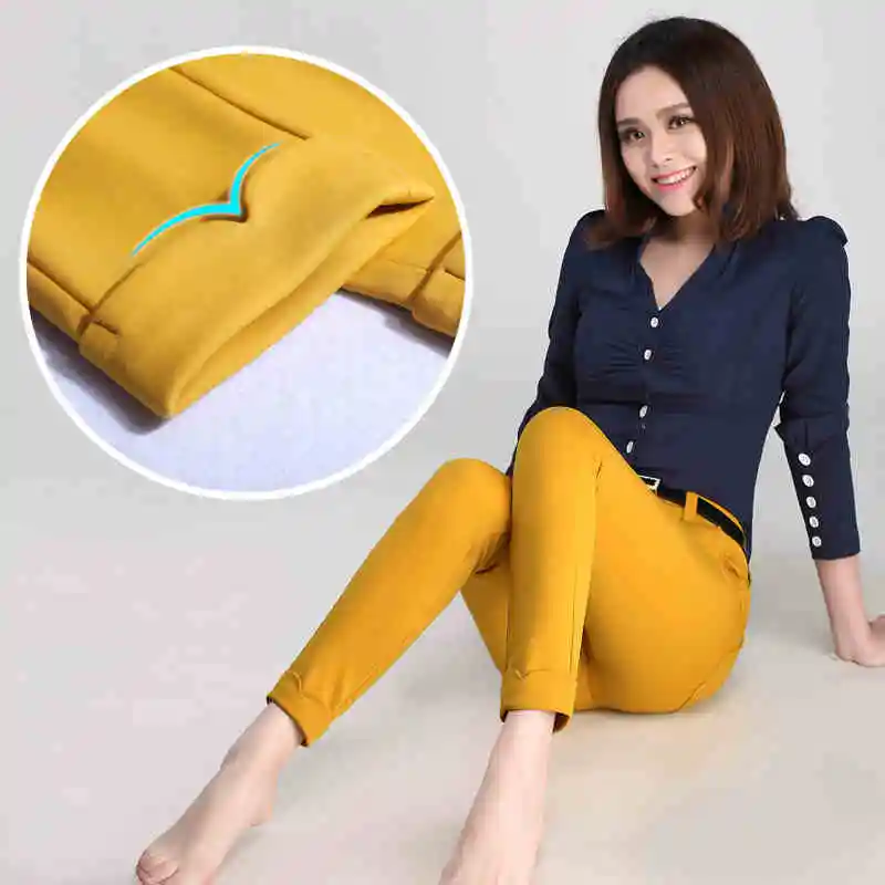 Formal Office Work Pants For Women 2018 Business Suit Trousers Femme Formal Office Work Pants For Women 2018 Business Suit Trousers Femme Black White Blue Pantalon Pencil Legging Yellow In Capris From