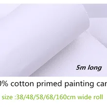 5m long roll quality cotton primed canvas for pactice