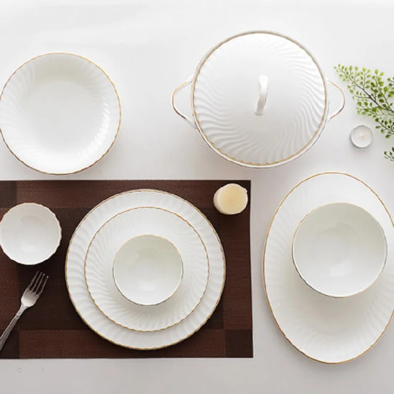 Porselen yemek takimlari набор посуды vajilla de porcelana столовые приборы Tangshan Bone фарфоровая посуда