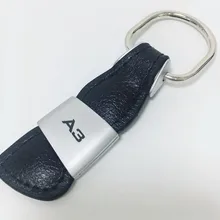 10 шт. эмблема значок автомобиля Черный Geniue кожаный брелок кольцо для Audi A3 A4 A5 A6 A8 TT Q5 Q7 брелок для ключей стайлинга автомобилей