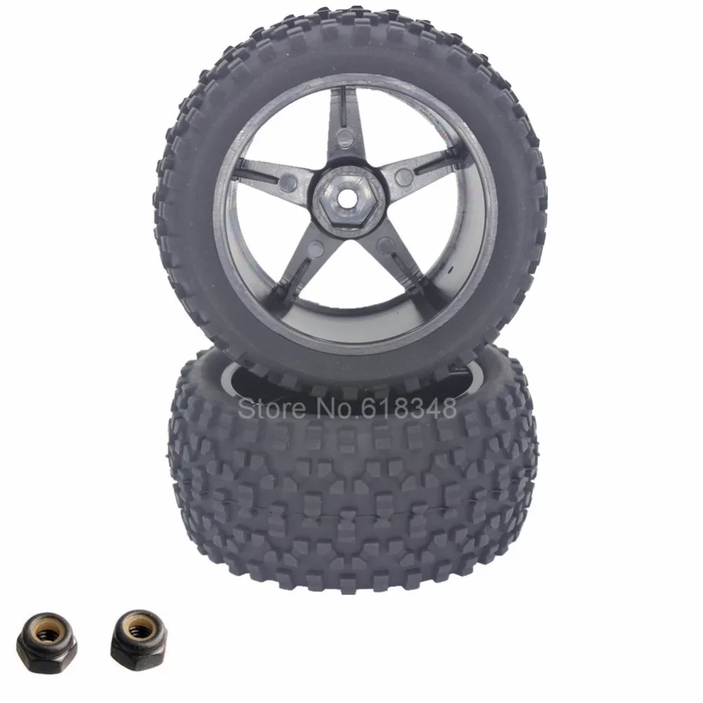 

2Pcs Rubber 1/10 Buggy Rear Wheels Off Road Tires Hex 12mm Width :41mm For Remote Control Car Toy