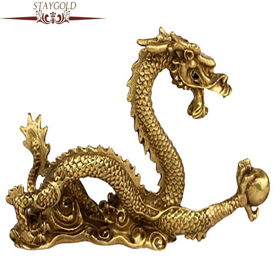 Украшения для дома STAYGOLD Feng Shui из твердой меди с традиционным китайским драконом