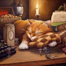 Безрамная Спящая кошка DIY Краска ing по номерам Настенная картина домашний декоративный акрил краска по номерам для подарка 40x50 см без рамы