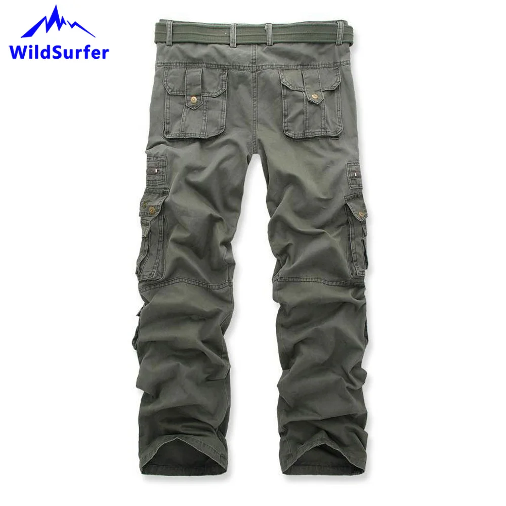 Men's Multi Pocket Military Tactical Trousers, Cotton Overalls Pants, Trekking Pants, Hiking, Plus Size