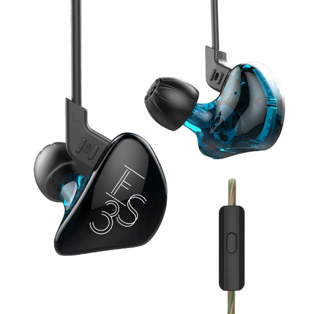 Новые наушники 1DD + 1BA гибридные HIFI DJ монитор со сменным кабелем шумоподавляющие
