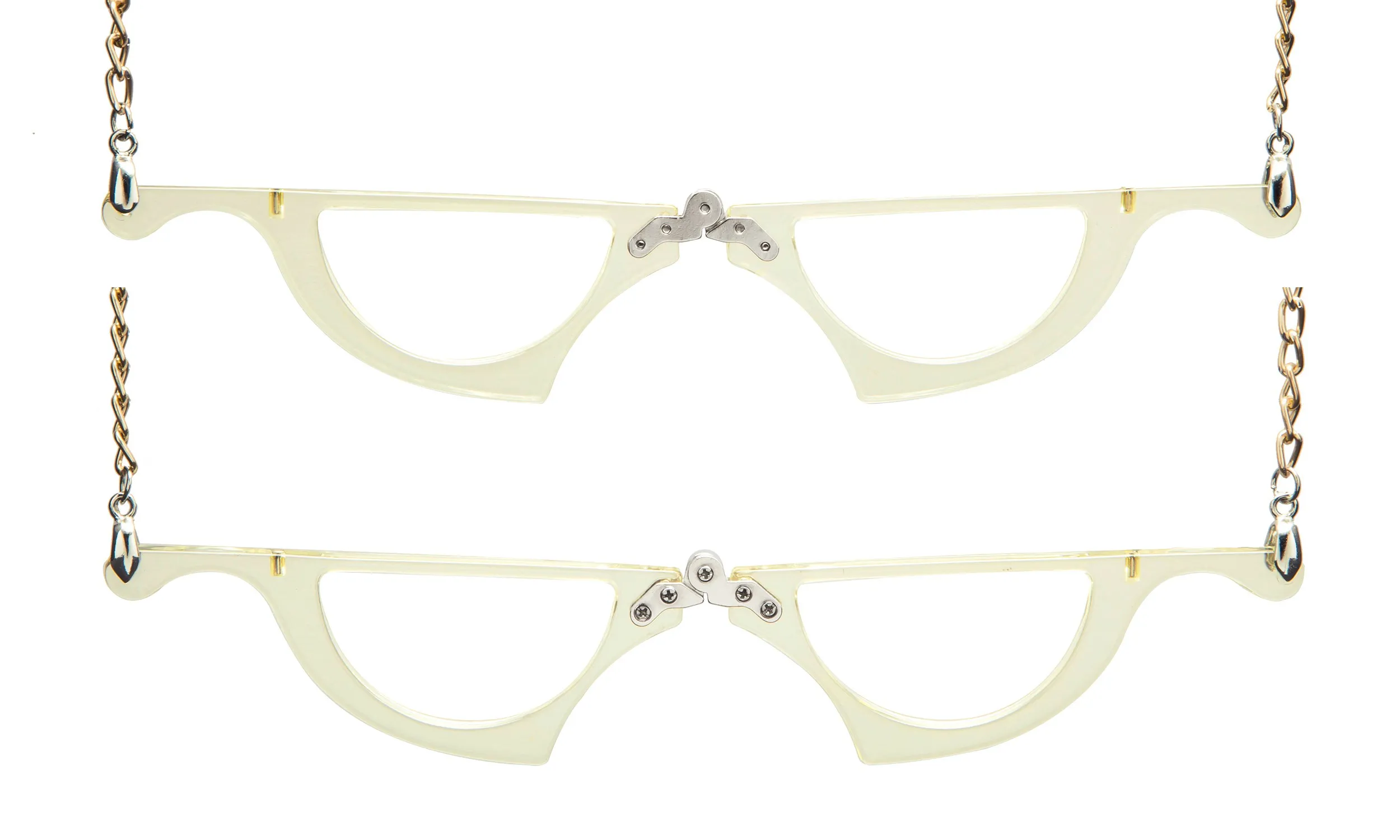 R153 окуляр мини складной чтения подвеска с очками колье с лупой - Цвет оправы: Yellow