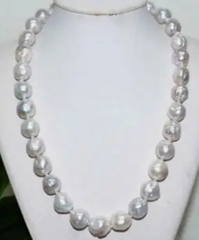 

Free Shipping Baroque 18'" AAA 12-13 MM SOUTH SEA NATURAL White PEARL NECKLACE AA++