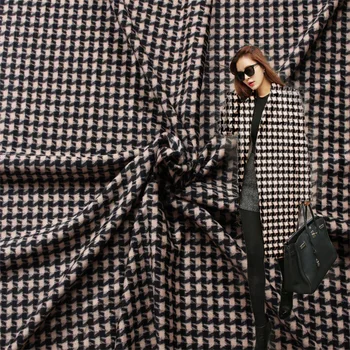 

High - grade plaid two - color cashmere wool fabrics autumn and winter wool coat coat clothing fabrics special
