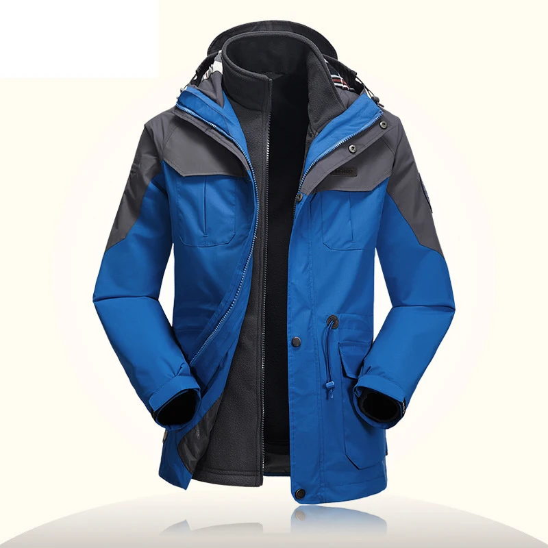 

Winter Thermal Fleece Liner Detachable Men's Waterproof Windbreaker Jacket Brand AFS JEEP Outdoor Hunting Climbing Hiking Jacket
