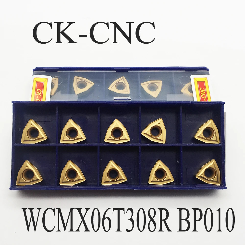 10pcs WCMX06T308R-53 1020 CNC lathe insert cutting tool carbide turning blade