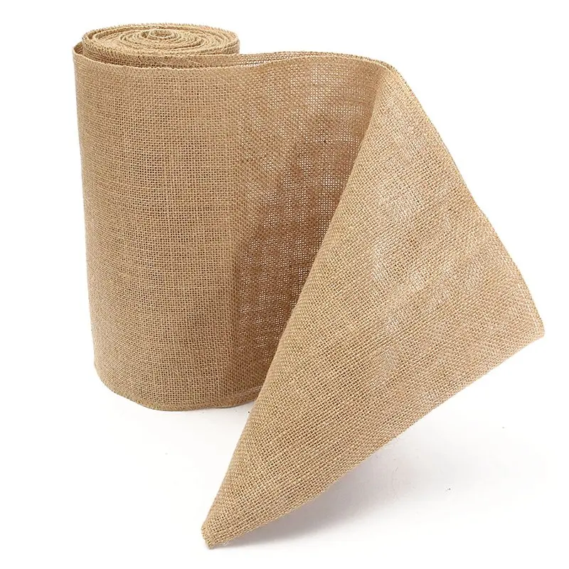 1PC Vintage Hessian Jute Burlap Roll Table Runner Wedding Party Rustic