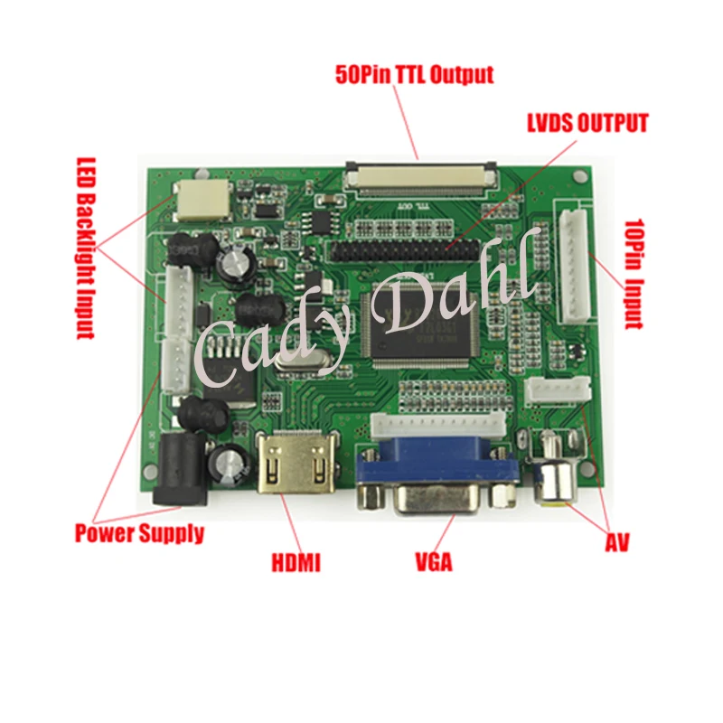 Плата контроллера HDMI VGA 2AV + 40 контактный кабель Lvds комплекты дистанционного
