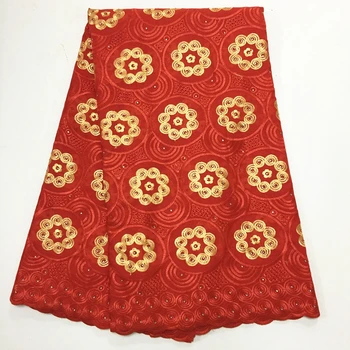 

African Guipure Cotton Lace Fabric Embroidery Milk Silk Swiss Voile Lace Fabric Nigerian Dress Swiss Voile With Stones