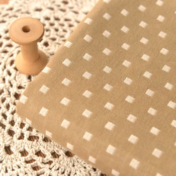 

Double-sided orange khaki checked double-layer cotton sen shirt skirt shawl pillow bed sheet quilt cover fabric
