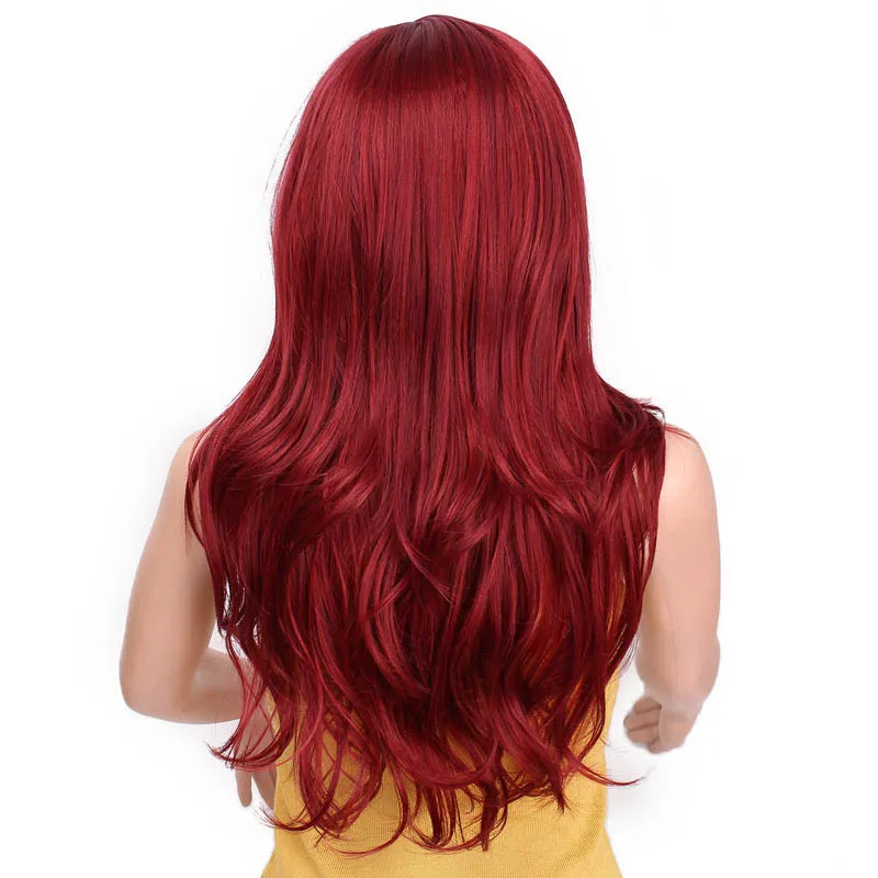 Длинные красные волнистые синтетические парики для черных/белых женщин высокая плотность температура волос Glueless волна косплей волос парик AISI волос - Цвет: red