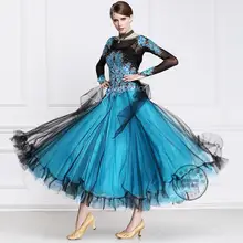 Платье для бальных танцев новейший дизайн женское современное платье для Танго/стандартный костюм для Бальных соревнований B-15109