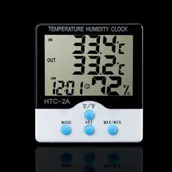Бытовая Метеостанция термометр гигрометр Цифровой ЖК-дисплей Температура измеритель влажности Будильник с магнитной подставкой HTC-2A