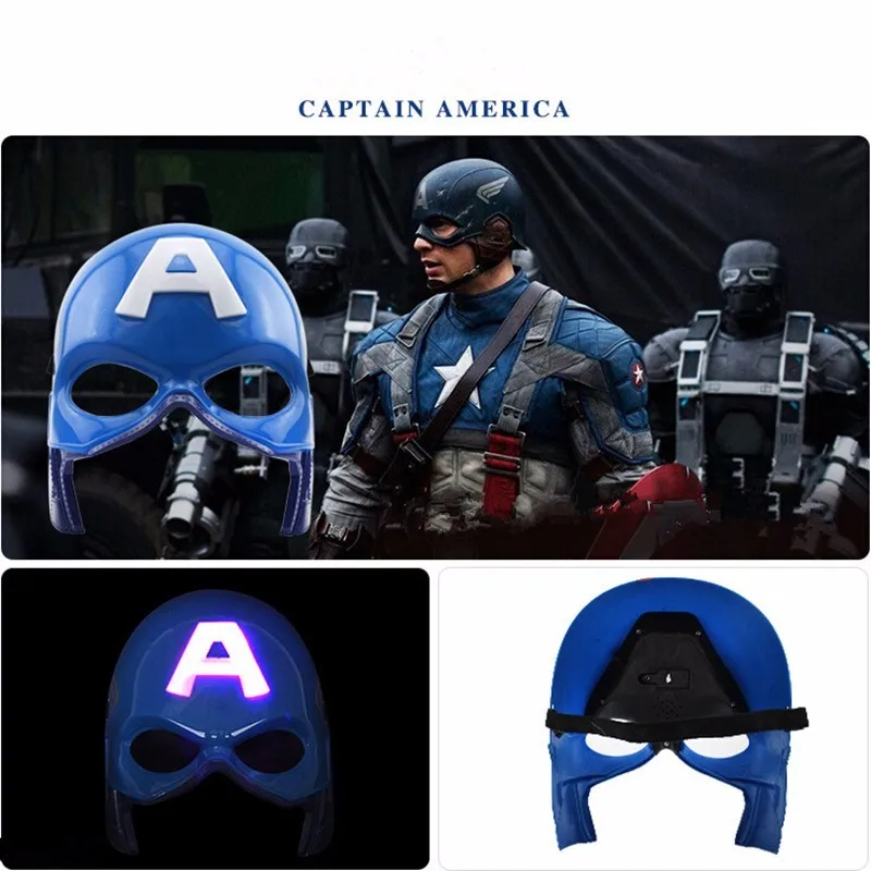 1pc Halloween Party Supplies Glowing LED Mask Avengers Hero Cosplay Captain America Iron Man Superhero Spiderman Hulk Batman - Color: 10