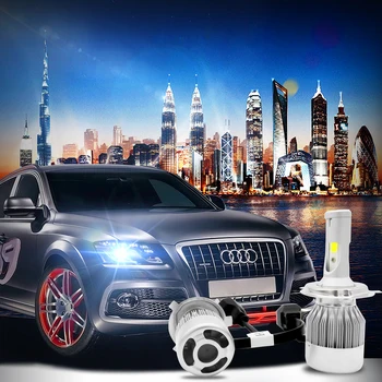 

Auto Car H4 Car Led Headlight High Power Diamond Auto H4 Hi/lo High Low 55W X2 White 6000K Repalcement Bi COB Headlamp