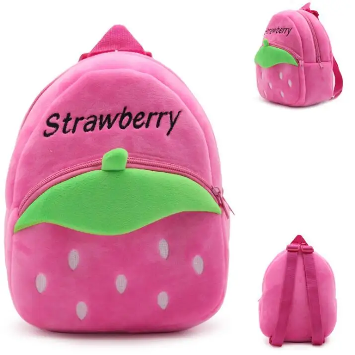 23,5*21 см милая детская школьная сумка плюшевая рюкзак игрушка клубника детская школьная сумка подарок для маленьких девочек на день рождения