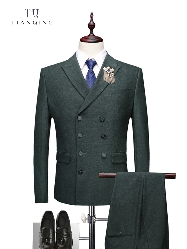TianQiong мужской костюм Комплект из 3-х предметов Gentalman Стиль Smart Повседневное костюм Slim Fit Блейзер Костюмы для Для мужчин (куртка + брюки + жилет)