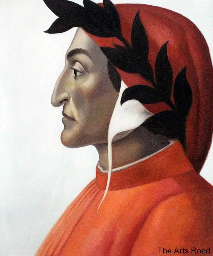 Ritratto Astratto Della Pittura Della Tela Di Dante Sandro Botticelli Arte Della Parete Senza Cornice Per La Decorazione Domestica Dipinta A Mano