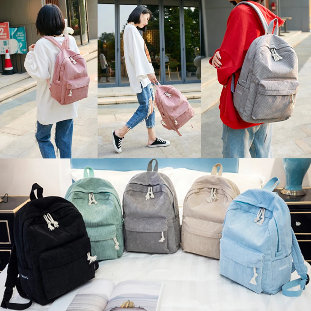 Винтажный вельветовый рюкзак для мужчин и женщин, Школьный Рюкзак Для Путешествий, походный школьный рюкзак, новинка