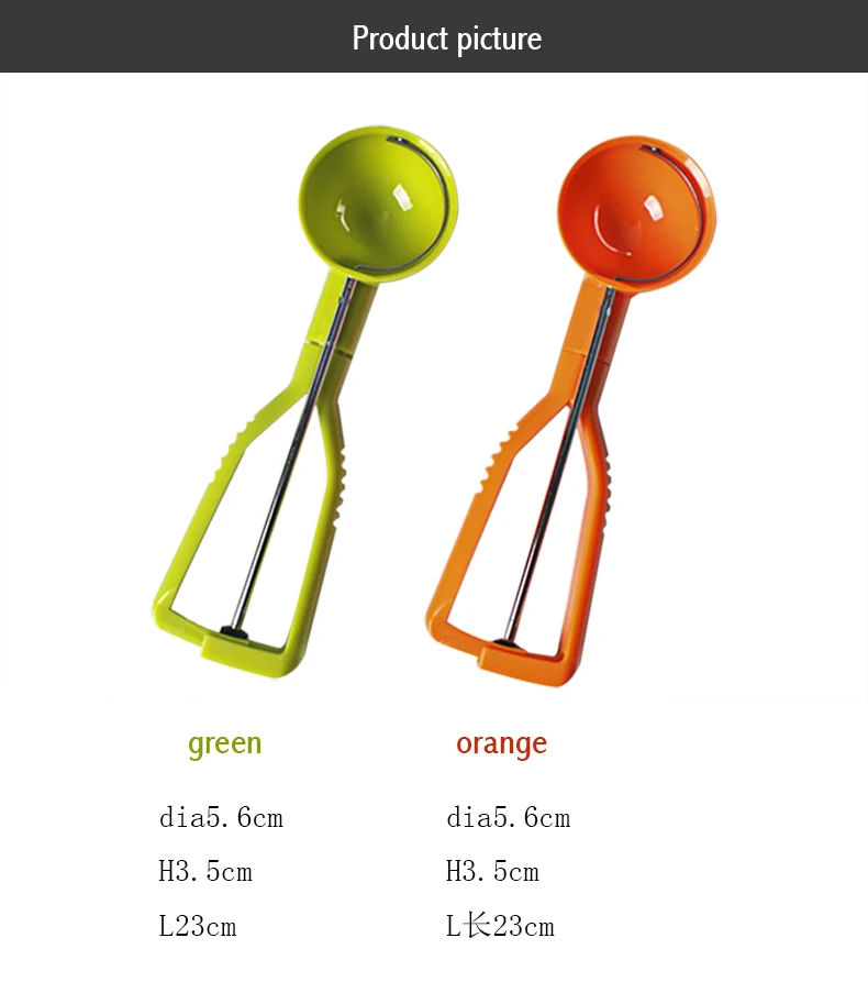 new colorful kitchen ice cream scoop potato scoop plastic spoon ice cream ball maker kitchen accessories