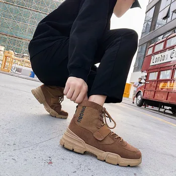

Autumn New High-top Men's Martin Boots Anti-skid & Hard-Wearing British Style Men's Shoes Student Versatile Cool Boots Male