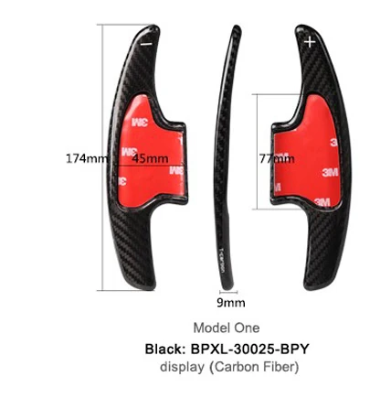 Черный 2pc Carbon Fiber Steering Wheel Shift Paddle Shifter extension for Honda Fit() Vezel() XRV Auto Car styling - Цвет: Черный