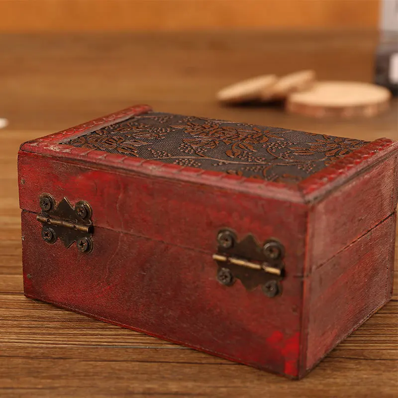 Zakka Шкатулка винтажная деревянная коробка для хранения декоративный чемодан маленькая Ретро шкатулка замок настольная коробка для хранения отделка