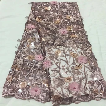 

VILLIEA Sequins Lace Fabric Women, Flower Tulle African Lace Fabric, High Quality Lace African Tulle Lace Fabric For Wedding