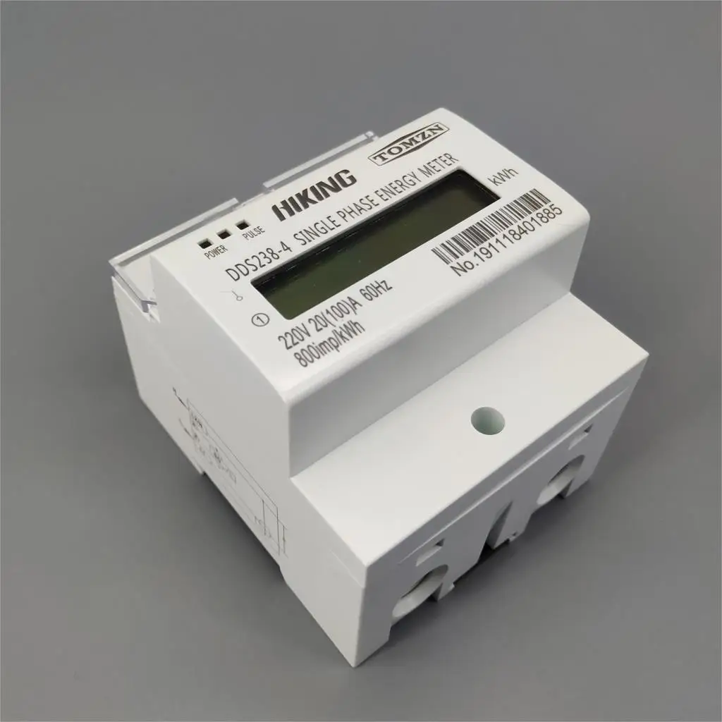 

20(100)A 220V 60HZ Single phase Din rail KWH Watt hour din-rail energy meter LCD