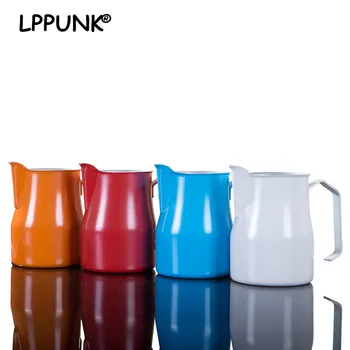 

Colorful 750ml 304Stainless Steel Pull Flower espresso frothers Frothing Garland Cup latte jug craft milk mug coffee Cappuccino